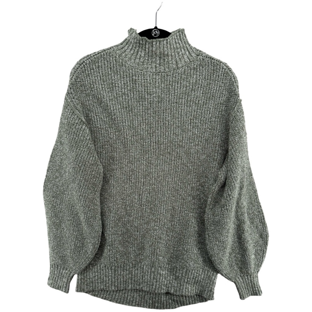 Aerie Heathered Green Mockneck Knit Sweater